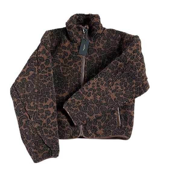 Rag & Bone  Sun Sherpa Zip Up Leopard Jacket - Picture 5 of 17